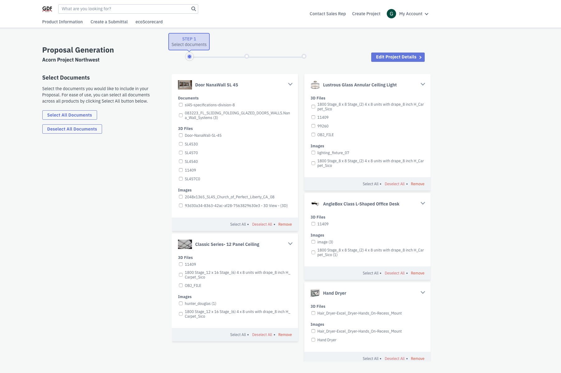 Submittal Screenshot