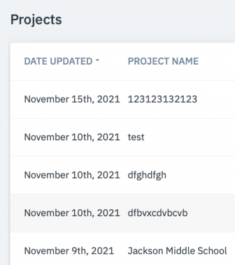 Projects - Manager - update